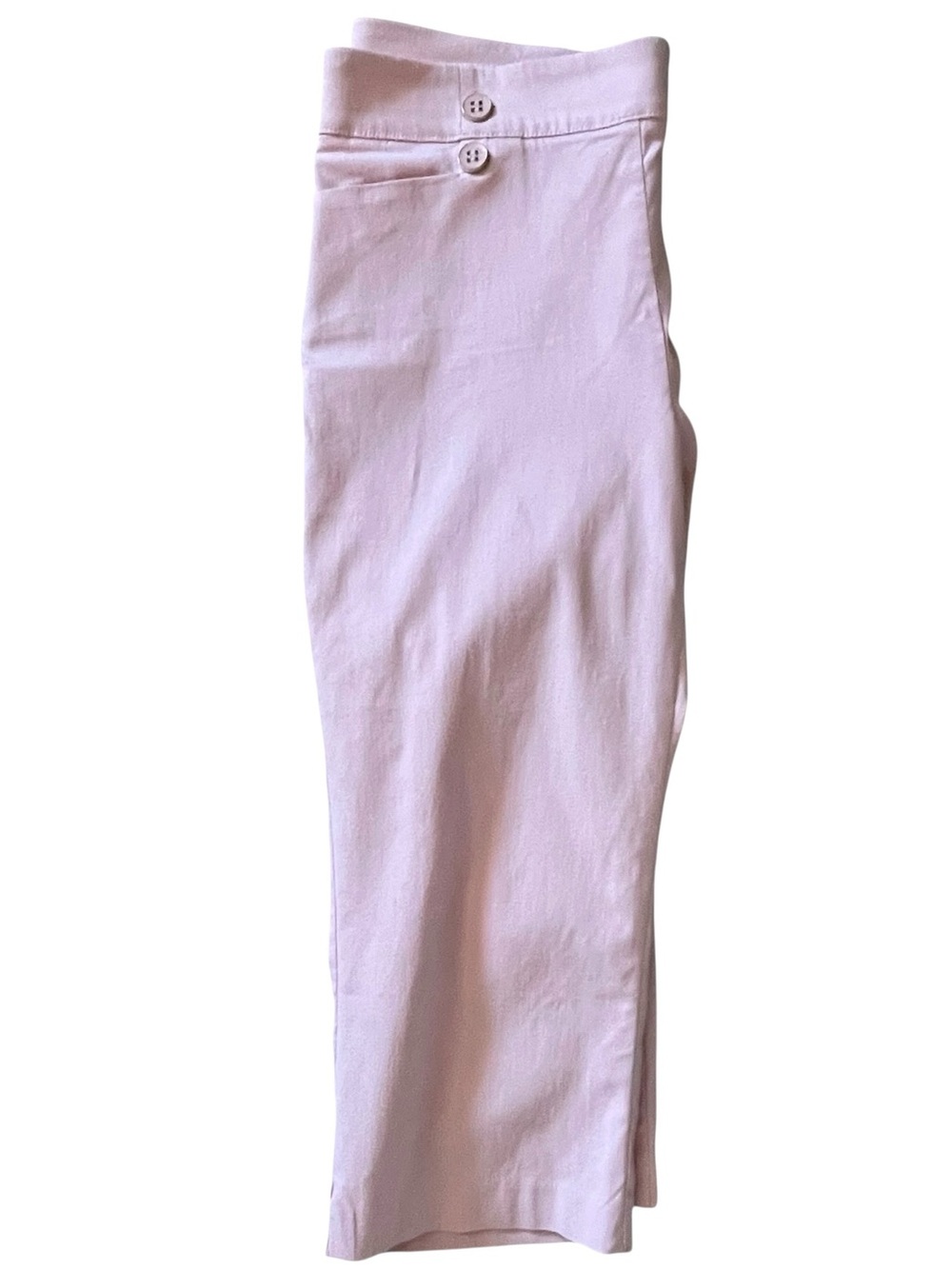 89th & Madison Light Pink Cropped High-Waist Button Ponte Pants - Picture 7 of 11